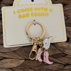 Cute Keychain pendant - cowgirl hat boots - Western